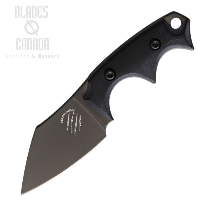 Bastinelli BB Drago Cutter Fixed Blade Knife, Black N690, Kydex Sheath, BAS10V2B