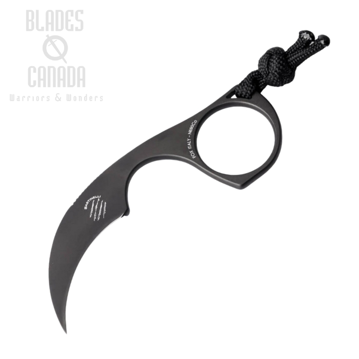 Bastinelli Diagnostic Karambit Fixed Blade Knife, N690Co Black, BC-04 PVD