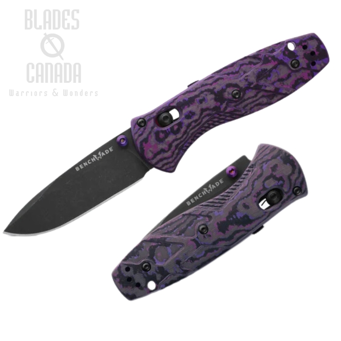 Benchmade Mini Barrage Assisted Opening Knife, S90V Battlewash, Fat Carbon Purple Haze, 585BK-251