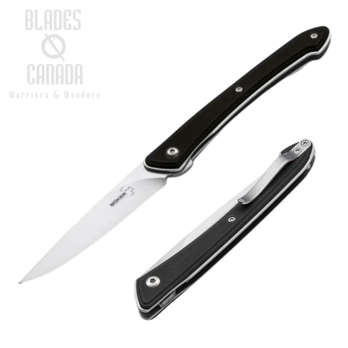 Boker Plus Spillo Flipper Folding Knife, VG10, G10 Black, 01BO244