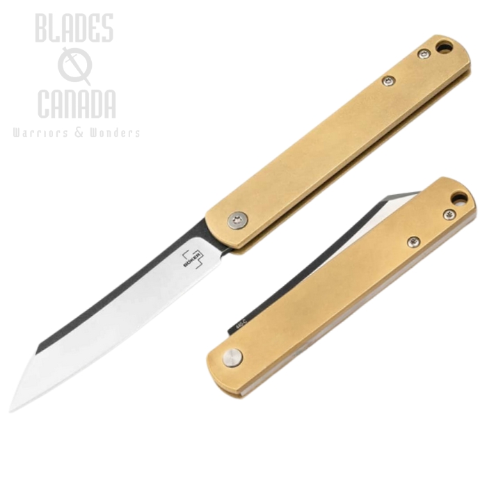 Boker Plus Zenshin 42 Slipjoint Folding Knife, 440C, Brass Handle, 01BO369