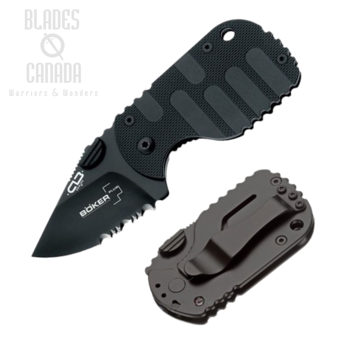 Boker Plus Subcom F Framelock Folding Knife, AUS 8, FRN Black, 01BO586