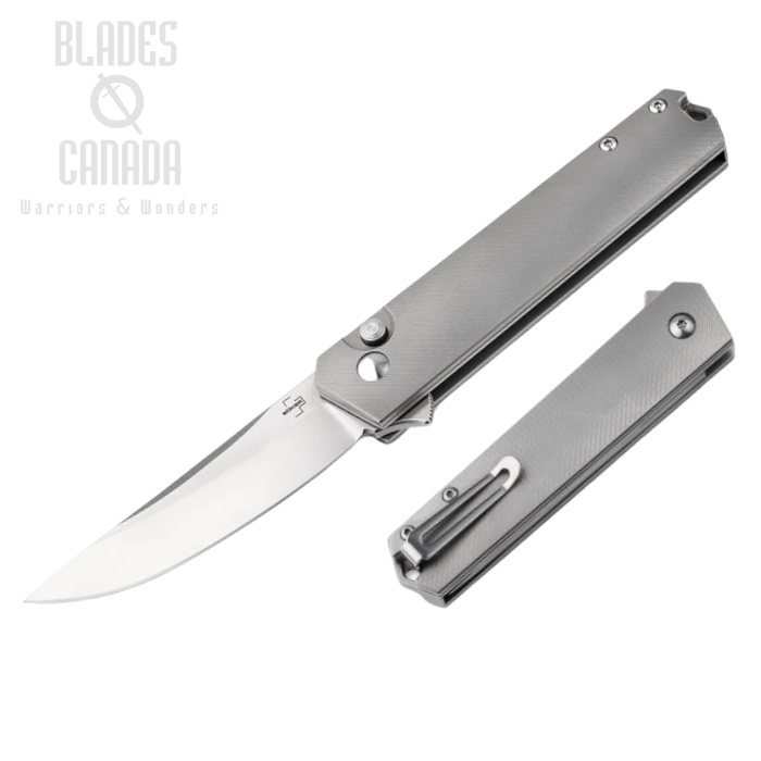 Boker Plus Kwaiken Button Lock Flipper Folding Knife, CPM S35VN, Titanium, 01BO619