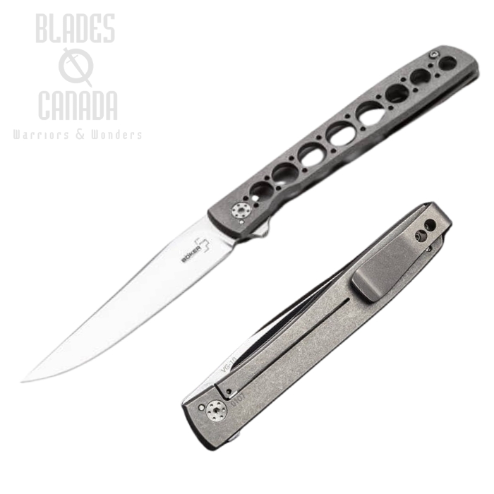 Boker Plus Urban Trapper Framelock Folding Knife, VG10, Titanium, 01BO730