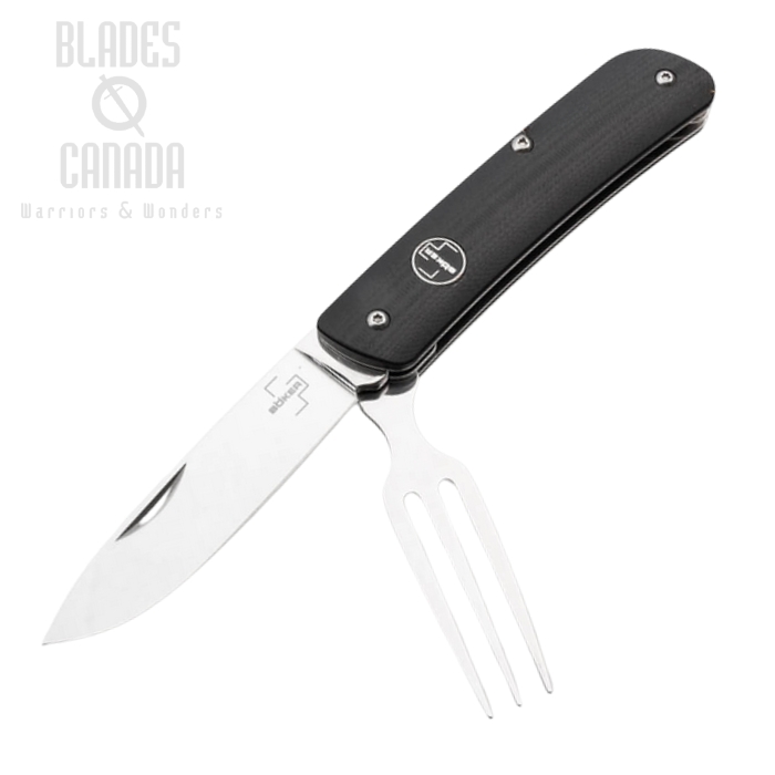 Boker Plus Tech Tool Slipjoint Knife w/ Fork, 12C27, G10 Black, 01BO817