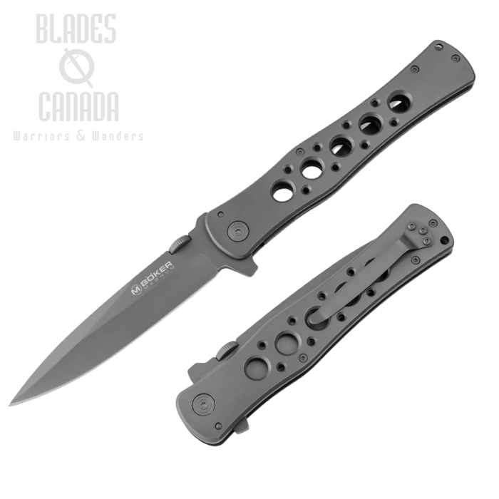 Boker Magnum Urban Tank Flipper Folding Knife, 440, Stainless Handle, B-01MB222