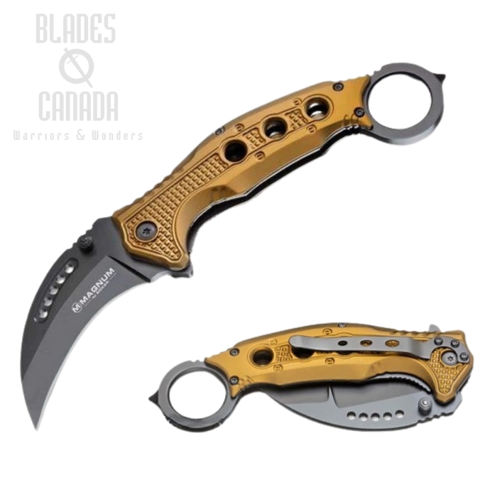 Boker Magnum Black Scorpion Flipper Folding Knife, Aluminum Handle, 01MB713