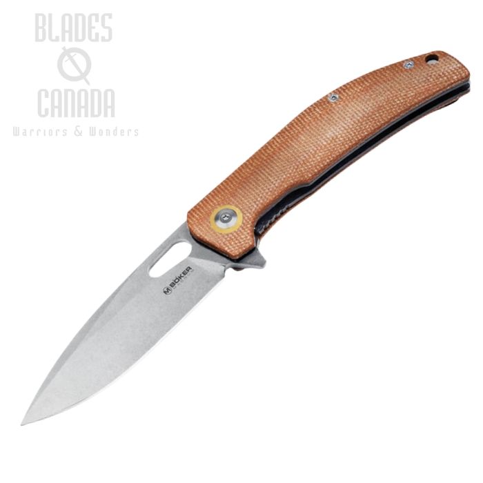 Boker Magnum Toxicofera Flipper Folding Knife, Micarta Natural, 01SC005