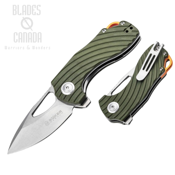 Boker Magnum Tadpole Flipper Folding Knife, 440A, G10 Green, 01SC012