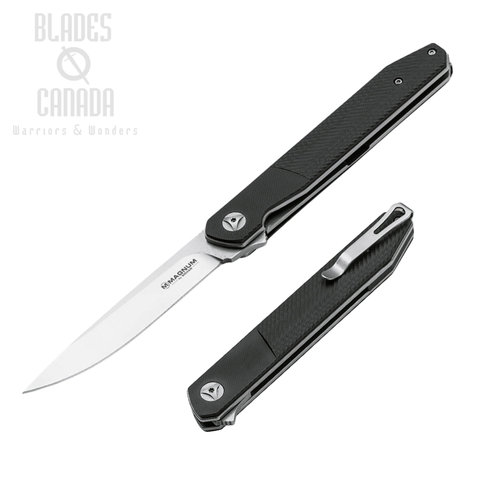 Boker Magnum Miyu Flipper Folding Knife, 440A, G10 Black, 01SC060