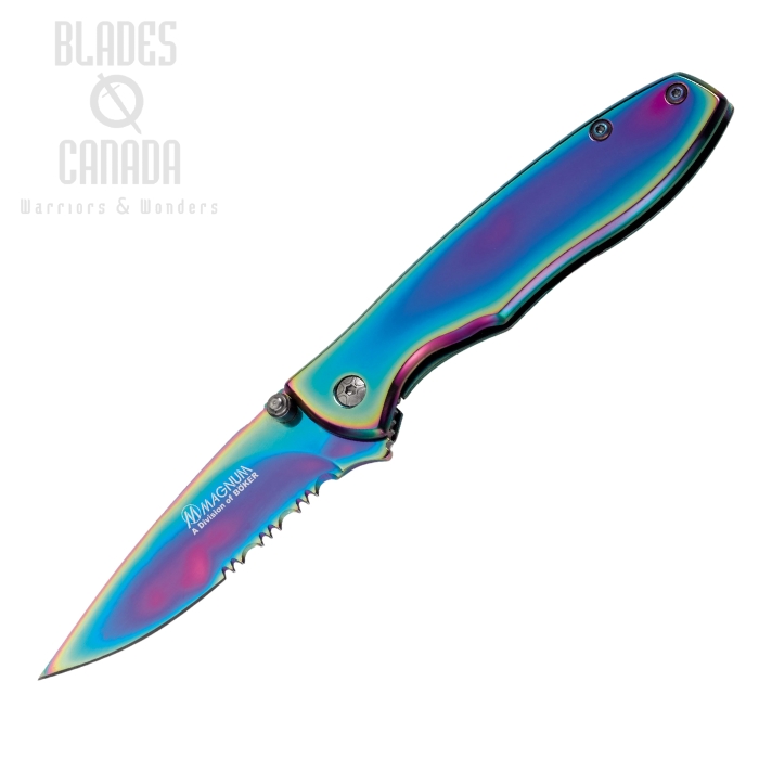 Boker Magnum Rainbow II Framelock Folding Knife, 440, Titanium, 01YA107