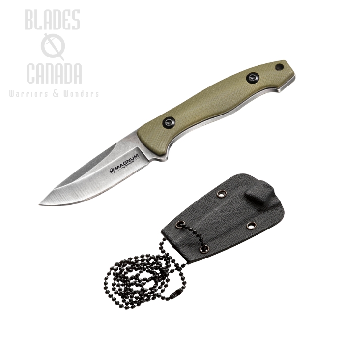 Boker Magnum Li'l Friend Drop Point Knife, 440A, G10 Green, 02RY867C