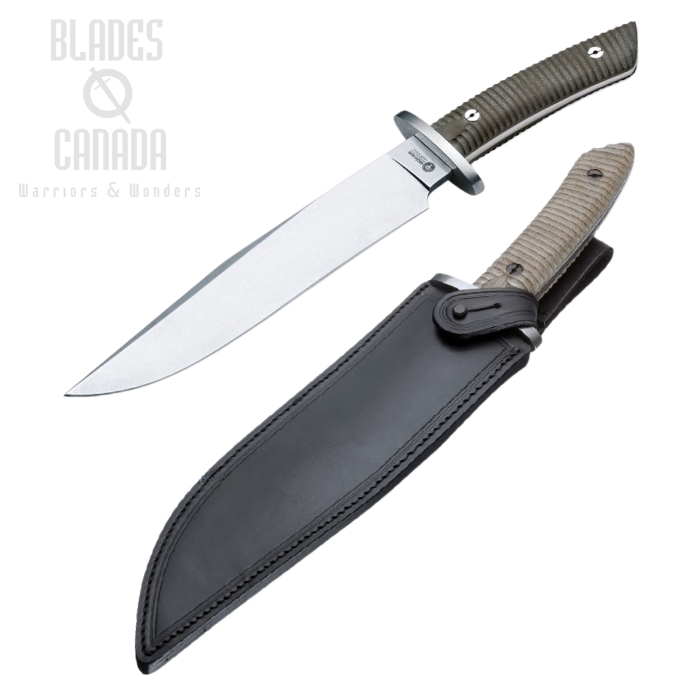 Boker Arbolito El Gigante Fixed Knife, N695, Micarta, Leather Sheath, 02BA595M