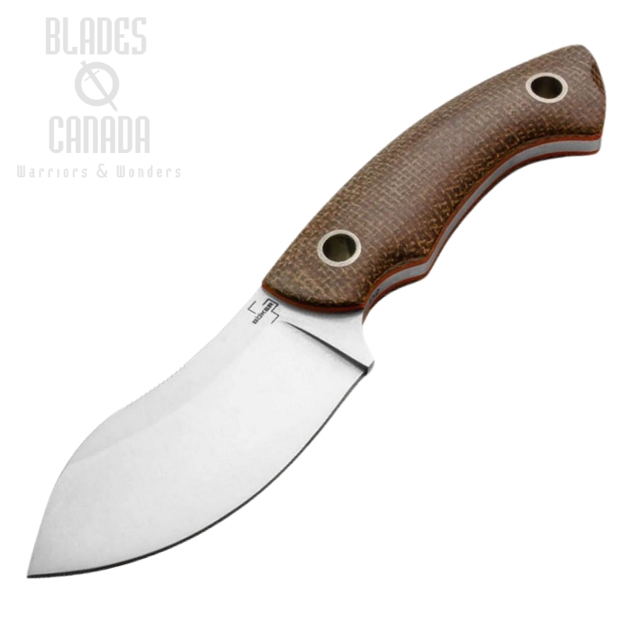 Boker Plus Nessmi Pro Fixed Blade Knife, D2, Micarta, Leather Sheath, 02BO018