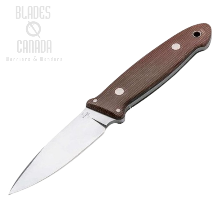 Boker Plus Cub Pro Fixed Blade Knife, D2, Micarta Handle, Leather Sheath, 02BO029