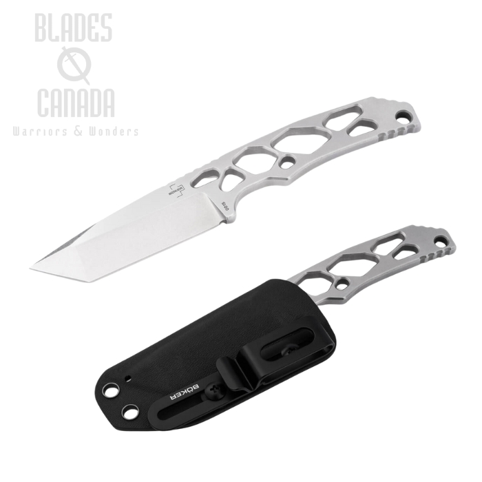 Boker Plus Superlight Tanto Fixed Blade, D2, Skeletonized Steel, 02BO099