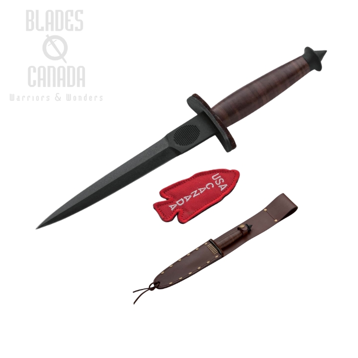 Boker Plus V-42 Devil's Brigade Dagger 2.1, 1095 Carbon, Leather, Leather Sheath, 02BO109