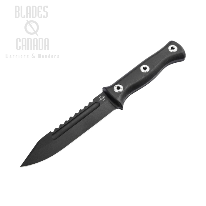 Boker Plus Pilot Sawback Knife 2.0, D2 Black, G10 Black, Kydex Sheath, 02BO115