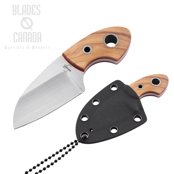 Boker Plus Gnome Fixed Blade Knife, D2 Steel, Olive Wood, 02BO322