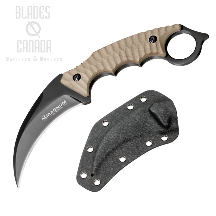 Boker Magnum Spike Karambit Fixed Blade Knife, G10 Black, Kydex Sheath, 02SC028