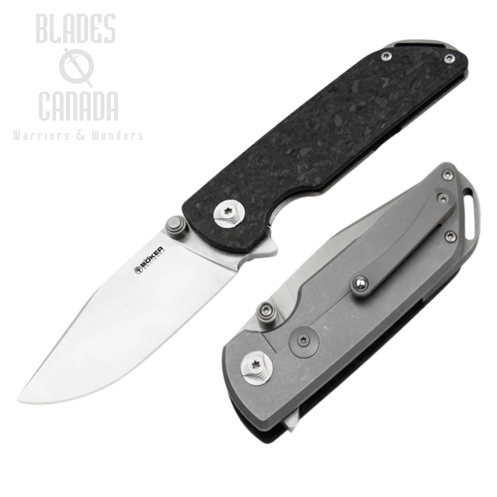 Boker Soligen Sherman Flipper Framelock Knife, MagnaCut, Carbon Handle, 110665