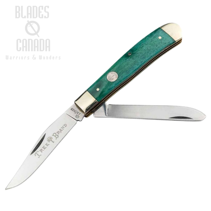 Boker Manufaktur Traditional Series 2.0 Trapper Folding Knife, D2, Bone Green, 110829