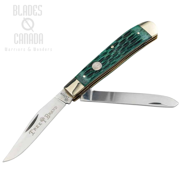 Boker Manufaktur Traditional Series 2.0 Trapper Folding Knife, D2, Bone Green, 110831