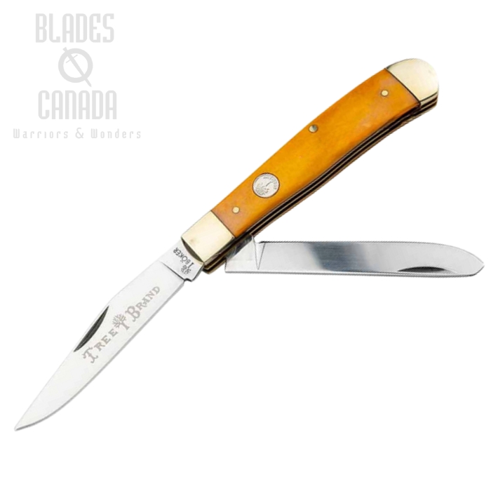 Boker Manufaktur Traditional Series 2.0 Trapper Folding Knife, D2, Bone Yellow, 110835