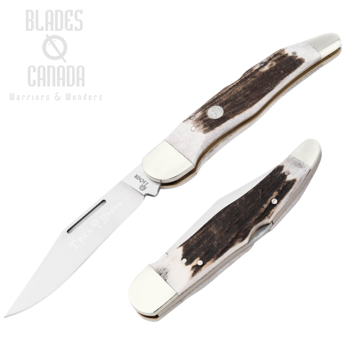 Boker Germany TS 2.0 Folding Hunter Knife, One Blade, D2, Stag, 110870