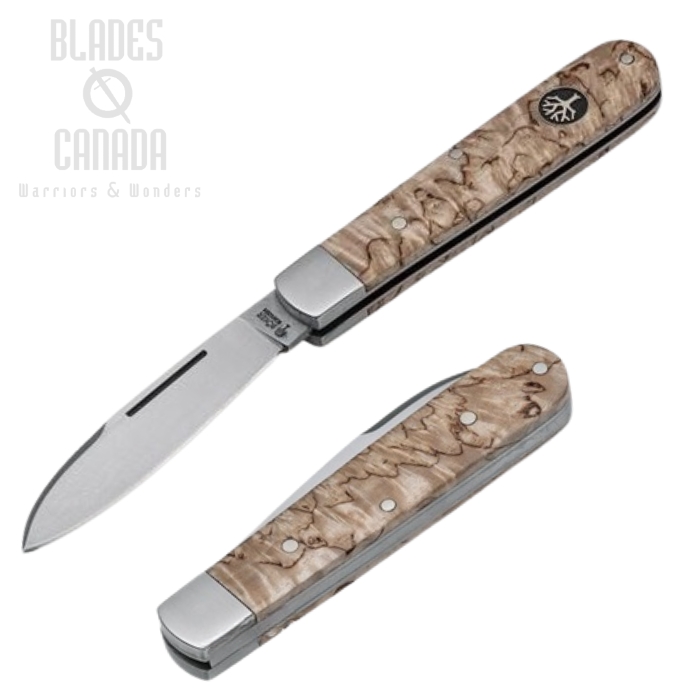 Boker Germany Barlow Prime Maserbirke Slipjoint Knife, N690, Wood Handle, 111942