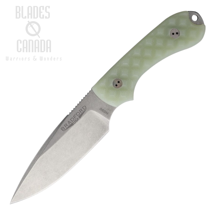 Bradford Guardian 3 False Edge Knife, N690 Stonewash, Ghost Textured G10, 3FE-007-N690 (image for) Bradford Guardian 3 False Edge Knife, N690 Stonewash, Ghost Textured G10, 3FE-007-N690