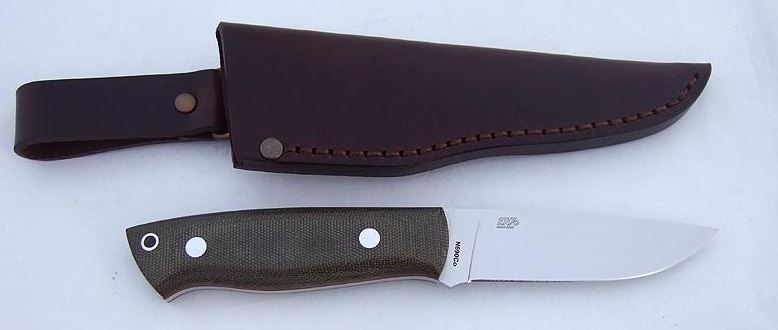 EnZo Trapper 95 Fixed Blade Knife, N690Co, Micarta Green, BRI2015