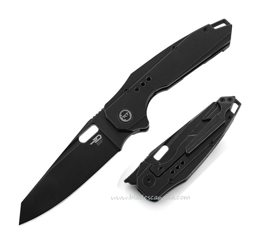 Bestech Nyxie Flipper Framelock Knife, S35VN Black, Titanium Black, BT2209B