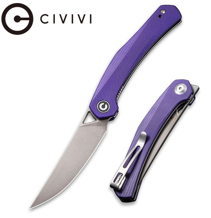 CIVIVI Lazar Front Flipper Folding Knife, G10 Purple, C20013-2