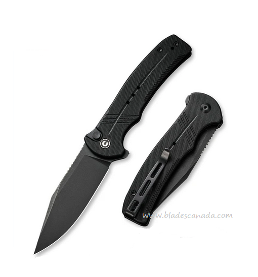 CIVIVI Cogent Flipper Folding Knife, 14C28N Sandvik, G10 Black, C20038D-1