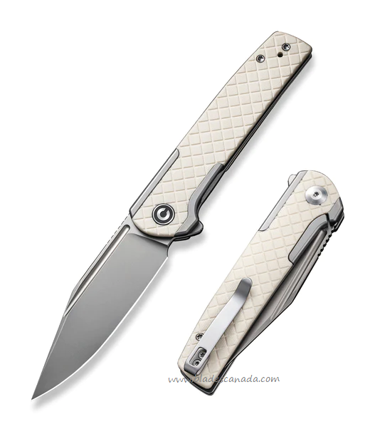 CIVIVI Cachet Flipper Framelock Knife, 14C28N, Steel/G10 Ivory, C20041B-2