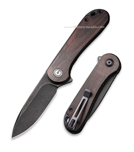 CIVIVI Elementum Flipper Folding Knife, D2 Steel, Ebony Wood, C907W