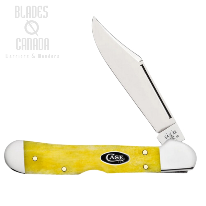 Case Mini Copperlock Folding Knife, Stainless Steel, Smooth Bone Yellow, 20034