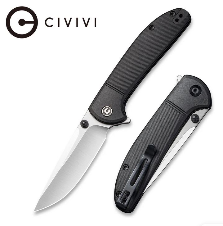CIVIVI Badlands Vagabond Flipper Folding Knife, FRN Black, 2019D