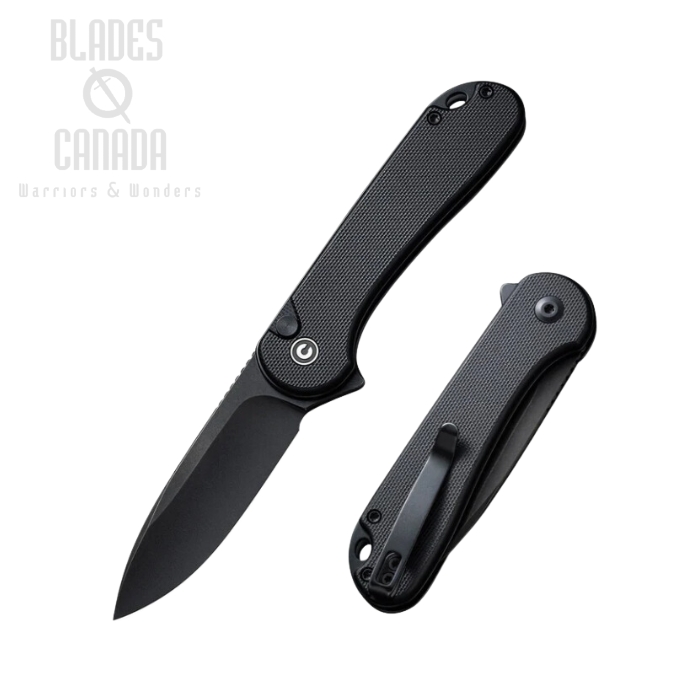 CIVIVI Button Lock Elementum II Flipper Folding Knife, Nitro-V SW, G10 Black, C18062P-1