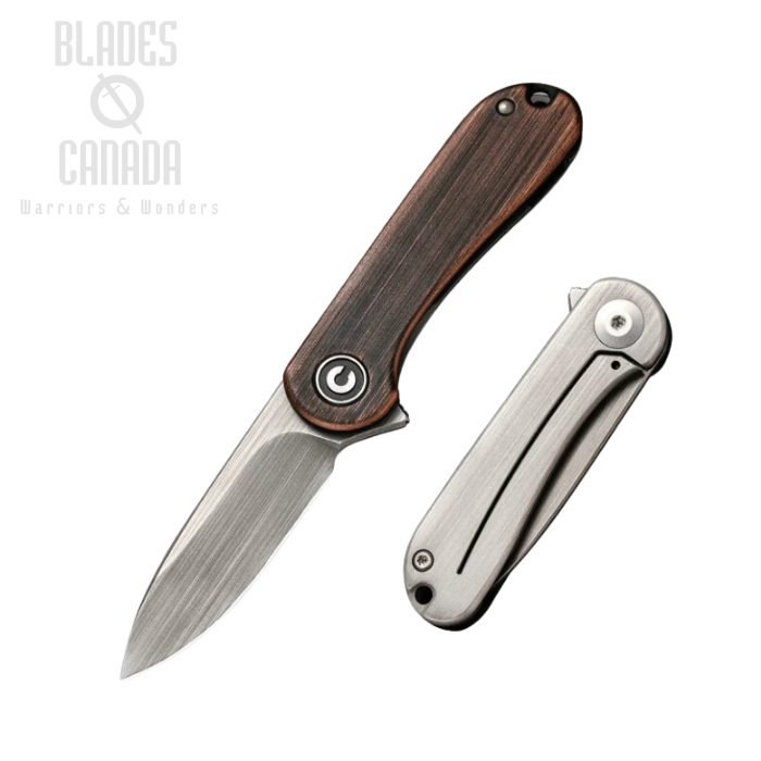 CIVIVI Mini Elementum Flipper Framelock Knife, 14C28N, Copper/Stainless Handle, C18062Q-2