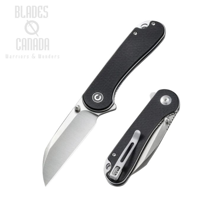 CIVIVI Elementum Flipper Folding Knife, Nitro-V Satin, G10 Black, C18062AF-1