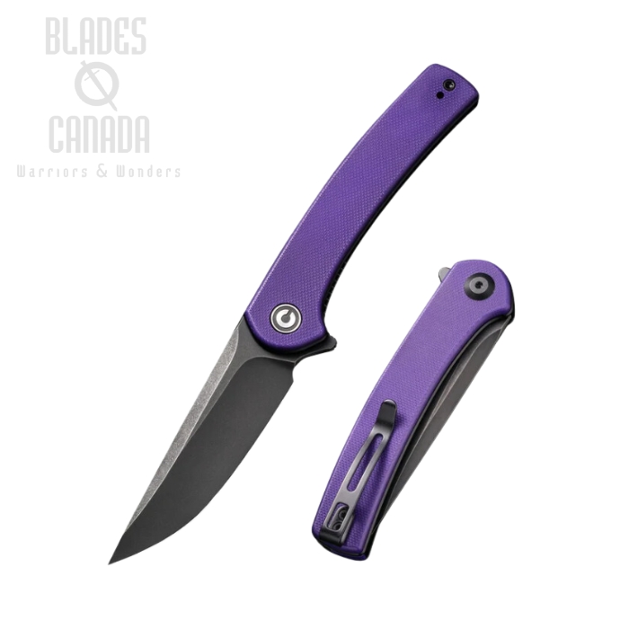 CIVIVI Mini Asticus Flipper Folding Knife, G10 Purple, C19026B-4