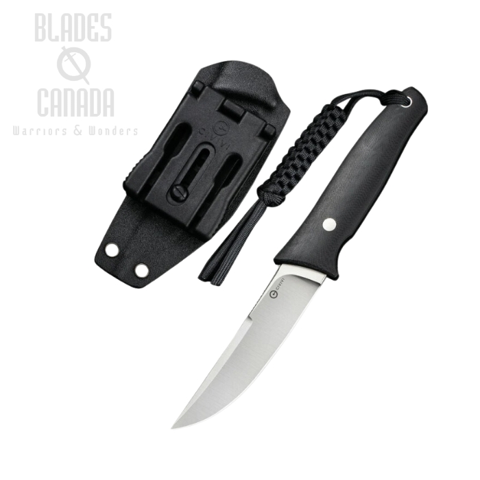 CIVIVI Tamashii Fixed Blade Knife, D2 Steel, G10 Black, Kydex Sheath, 19046-1