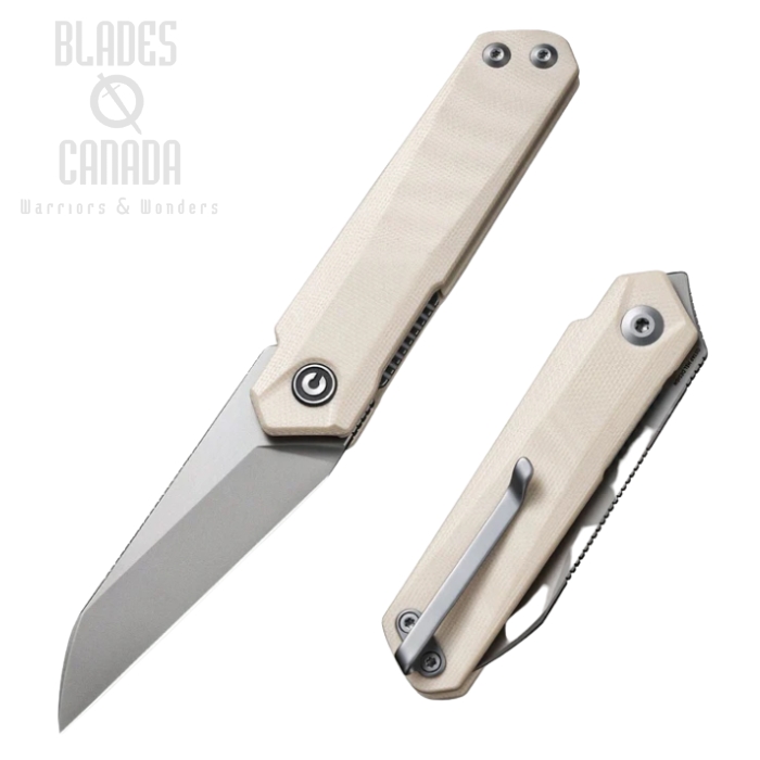 CIVIVI Ki-V Plus Flipper Folding Knife, Nitro-V, G10 Ivory, 20005B-2