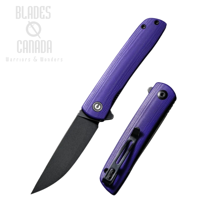 CIVIVI Bo Flipper Folding Knife, Nitro-V Black SW, G10 Purple, C20009B-5