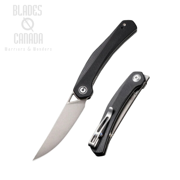 CIVIVI Civivi Lazar Flipper Folding Knife, G10 Black, C20013-1