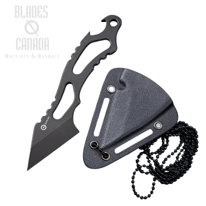 CIVIVI Kiri EDC Neck Knife, Black, Kydex Sheath, C2001B