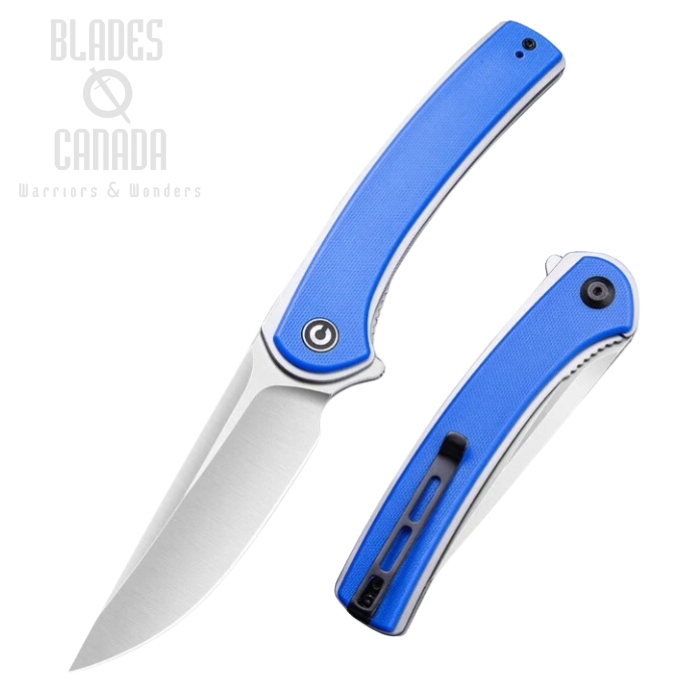 CIVIVI Asticus Flipper Folding Knife, D2, G10 Blue, 2002C