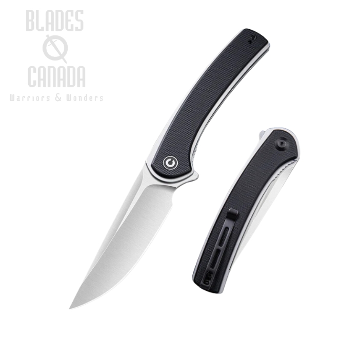 CIVIVI Asticus Flipper Folding Knife, D2, G10 Black, 2002D